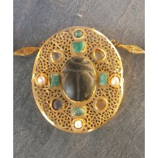  Scarab encrusted pendant necklace, cross symbol